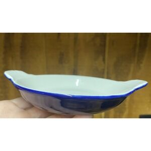 Vintage Hall USA Pottery Cobalt Blue Au Gratin Baking Dish‎